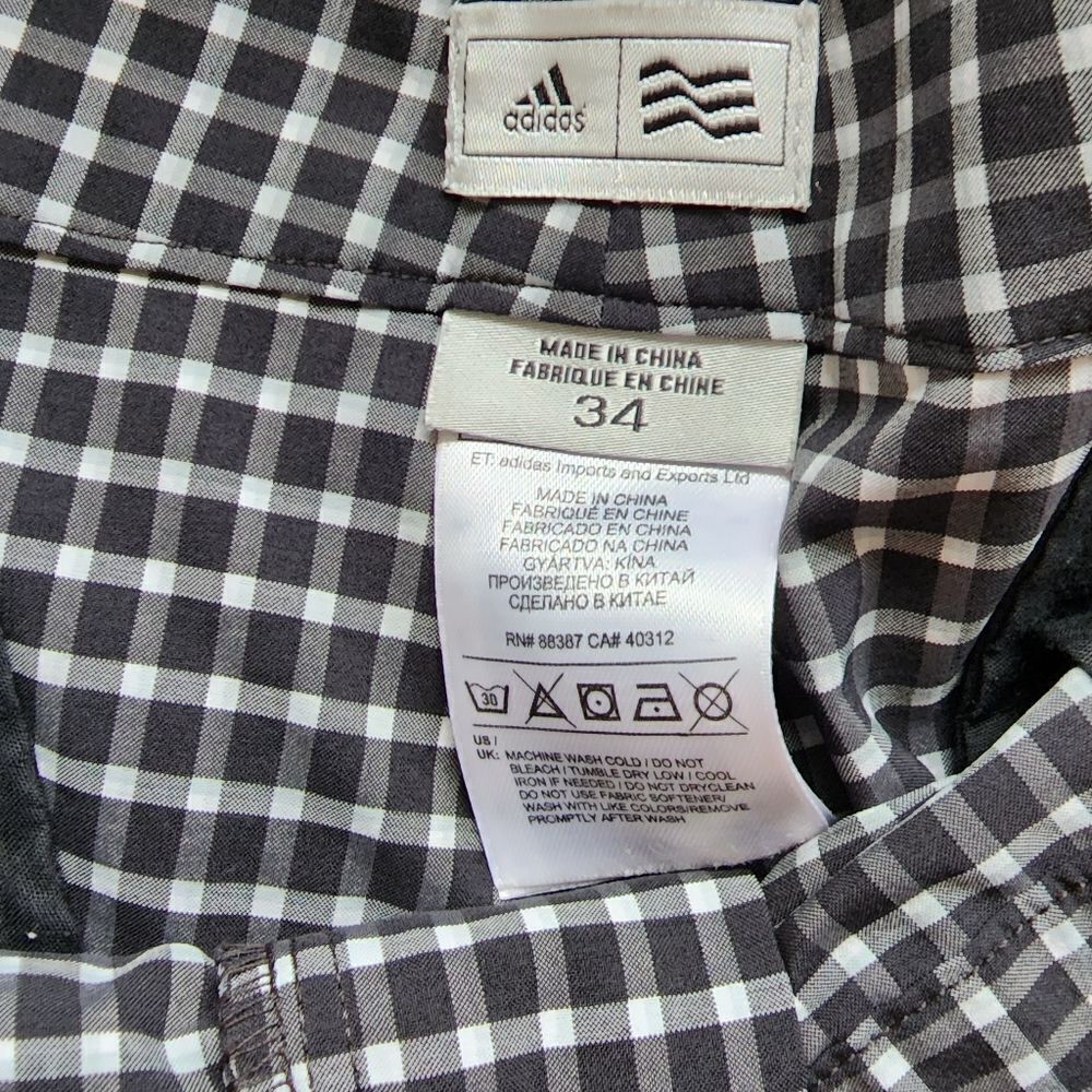Adidas black & gray plaid shorts - Picture 3 of 4